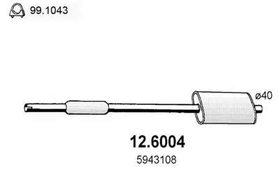 silenciador del medio Fiat 127