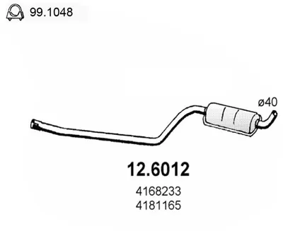 silenciador del medio Fiat 124 · Fiat 124 Familiare · Fiat 124 Coupe