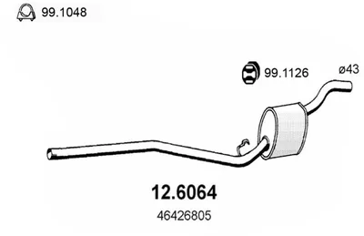 silenciador del medio Fiat PANDA · Lancia Y10 · Lancia Y