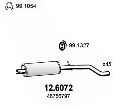 silenciador del medio Fiat PUNTO · Fiat PUNTO Hatchback Van · Toyota LAND CRUISER