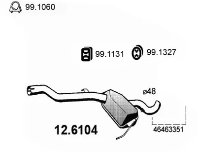 silenciador del medio Fiat COUPE