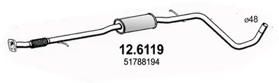 silenciador del medio Fiat PANDA · Fiat 500 · Fiat 500 C