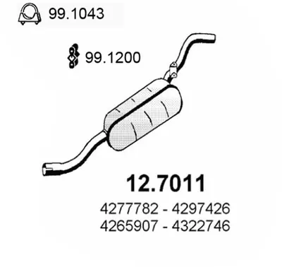 Silenciador posterior Fiat 127 · Seat FURA · Seat 127