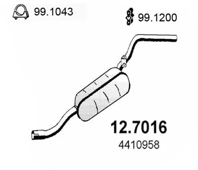 Silenciador posterior Fiat FIORINO