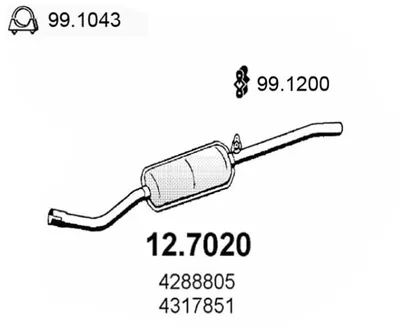 Silenciador posterior Fiat 128 Coupe · Fiat 128 · Fiat 128 Familiare