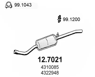 Silenciador posterior Fiat 128 Coupe · Fiat 128