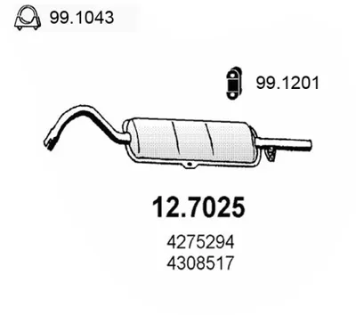 Silenciador posterior Fiat 124 · Fiat 124 Coupe · Seat 124