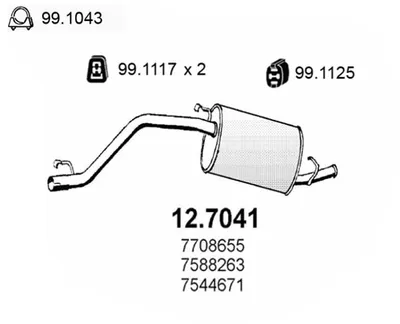 Silenciador posterior Fiat PANDA · Fiat PANDA Hatchback Van · Lancia Y10