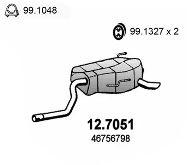 Silenciador posterior Fiat PUNTO · Fiat PUNTO Hatchback Van · Fiat IDEA