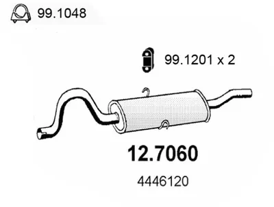 Silenciador posterior Fiat 132