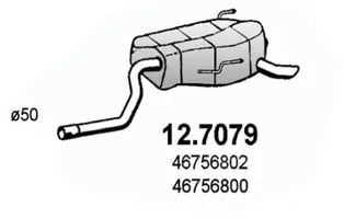 Silenciador posterior Fiat PUNTO · Fiat PUNTO Hatchback Van · Fiat IDEA