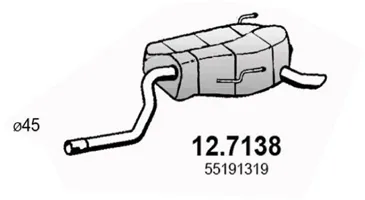 Silenciador posterior Fiat PUNTO · Fiat PUNTO Hatchback Van · Fiat IDEA