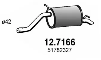 Silenciador posterior Fiat GRANDE PUNTO · Fiat PUNTO EVO · Fiat PUNTO Hatchback Van