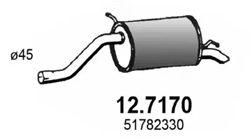 Silenciador posterior Fiat GRANDE PUNTO · Fiat PUNTO EVO · Fiat PUNTO Hatchback Van