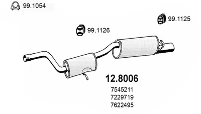 Silenciador central/posterior Fiat UNO
