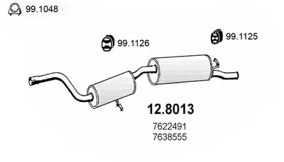 Silenciador central/posterior Fiat UNO