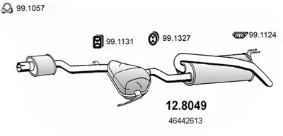 Silenciador central/posterior Fiat BRAVA · Fiat BRAVO I · Fiat MAREA