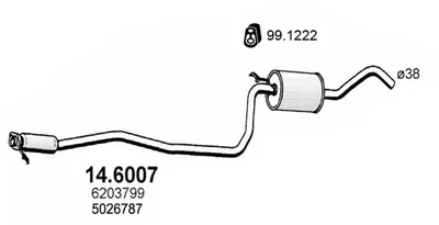 silenciador del medio Ford FIESTA III