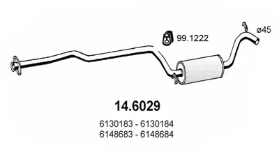 silenciador del medio Ford ESCORT III · Ford ESCORT III Convertible · Ford ESCORT III Turnier