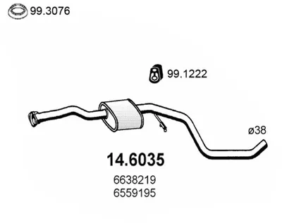 silenciador del medio Ford ESCORT V · Ford ESCORT V Turnier · Ford ESCORT V Saloon
