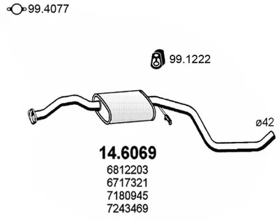 silenciador del medio Ford ESCORT V · Ford ESCORT V Turnier · Ford ESCORT V Saloon