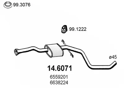 silenciador del medio Ford ESCORT V · Ford ESCORT V Turnier · Ford ORION III