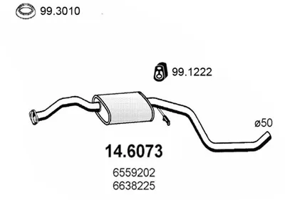 silenciador del medio Ford ESCORT V · Ford ESCORT V Turnier · Ford ORION III