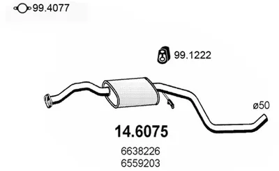 silenciador del medio Ford ESCORT V · Ford ESCORT V Turnier · Ford ORION III
