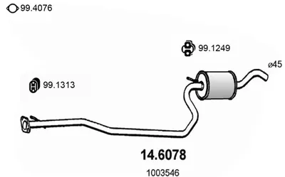 silenciador del medio Ford FIESTA IV · Ford PUMA · Ford FIESTA Hatchback Van