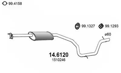 silenciador del medio Ford GALAXY II · Ford S-MAX · Ford MONDEO IV Saloon