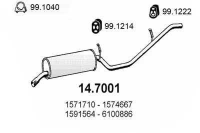 Silenciador posterior Ford FIESTA I · Ford FIESTA Hatchback Van