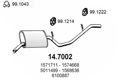 Silenciador posterior Ford FIESTA I · Ford FIESTA Hatchback Van