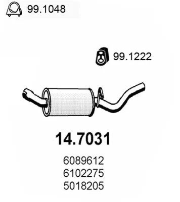 Silenciador posterior Ford ESCORT III · Ford ESCORT III Turnier