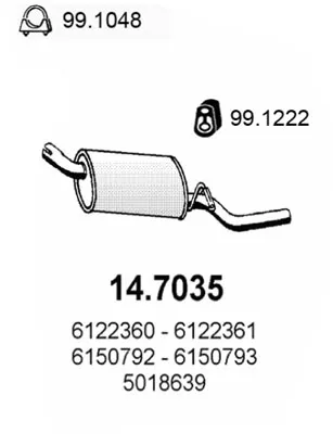 Silenciador posterior Ford ESCORT III · Ford ESCORT III Convertible · Ford ESCORT III Turnier