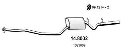 Silenciador central/posterior Ford FIESTA II