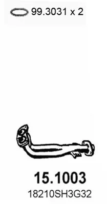 Tubo de escape Honda CIVIC IV Saloon · Honda CIVIC IV Hatchback · Honda CRX II
