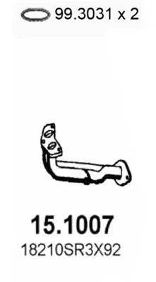 Tubo de escape Honda CIVIC V Saloon · Honda CRX III · Honda CIVIC V Hatchback