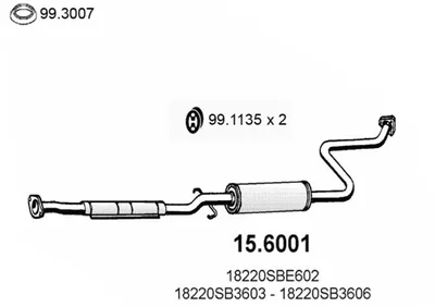 silenciador del medio Honda CIVIC III Saloon · Honda CIVIC III Hatchback
