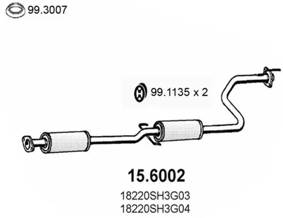 silenciador del medio Honda CIVIC IV Saloon · Honda CIVIC IV Hatchback
