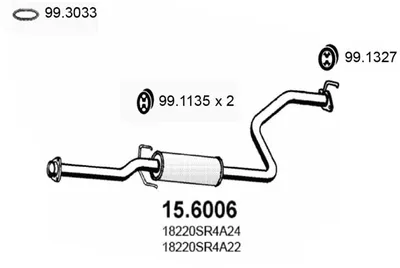 silenciador del medio Honda CIVIC V Saloon · Honda CIVIC V Hatchback