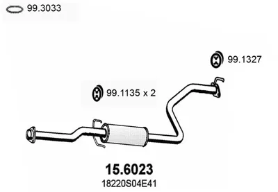 silenciador del medio Honda CIVIC VI Fastback · Honda CIVIC VI Hatchback · Honda CIVIC VI Saloon