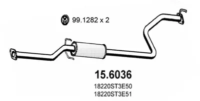 silenciador del medio Honda CIVIC VI Fastback · Honda CIVIC VI Hatchback · Honda CIVIC VI Aerodeck