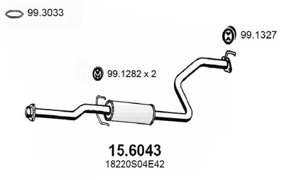 silenciador del medio Honda CIVIC VI Hatchback · Honda CIVIC VI Saloon · Honda CIVIC VI Coupe