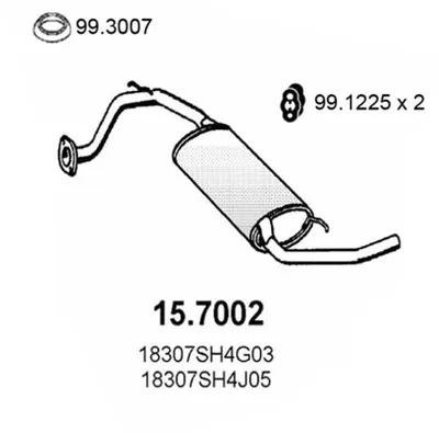Silenciador posterior Honda CIVIC IV Saloon · Honda CIVIC IV Hatchback