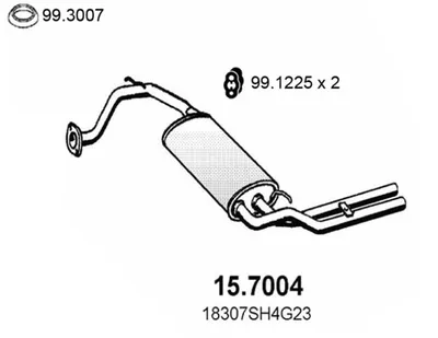 Silenciador posterior Honda CIVIC IV Saloon · Honda CIVIC IV Hatchback