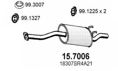 Silenciador posterior Honda CIVIC V Saloon · Honda CIVIC V Coupe · Honda CIVIC VI Saloon
