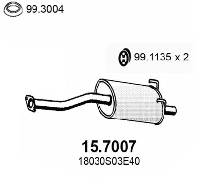 Silenciador posterior Honda CIVIC VI Fastback · Honda CIVIC VI Hatchback