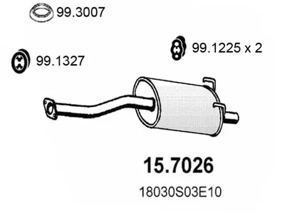 Silenciador posterior Honda CIVIC VI Fastback · Honda CIVIC VI Hatchback · Honda CIVIC V Hatchback