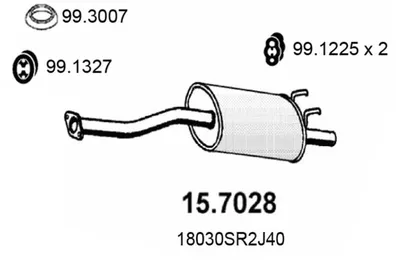 Silenciador posterior Honda CIVIC V Coupe · Honda CRX III · Honda CIVIC VI Coupe
