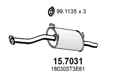 Silenciador posterior Honda CIVIC VI Fastback · Honda CIVIC VI Hatchback